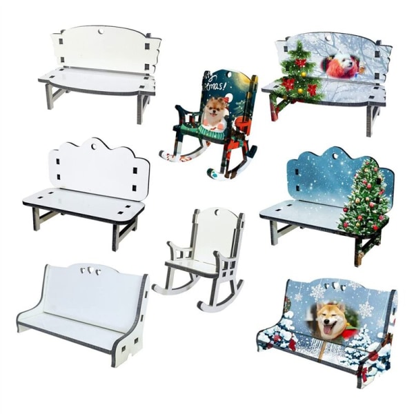 8 st Sublimering Tomma Strandstol Dekor, Dubbelsidig Sublimering Tomma Strandstol Prydnad MDF Sublimering Prydnader