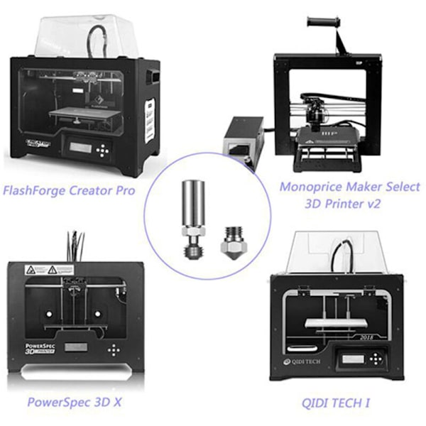 1 Sæt MK10 All Metal Hotend 0,4Mm Dyse Varmeskjold Halsrør til og I3 Stik 3D Printer