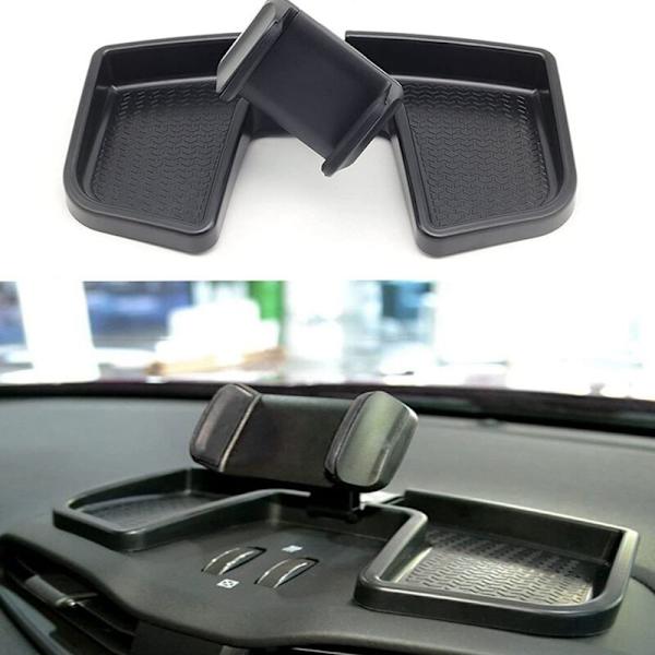 Multi-Bracket Telefon GPS-holder med opbevaringsboks 2016 2017 2018 2019 2020 2021 (Sort)
