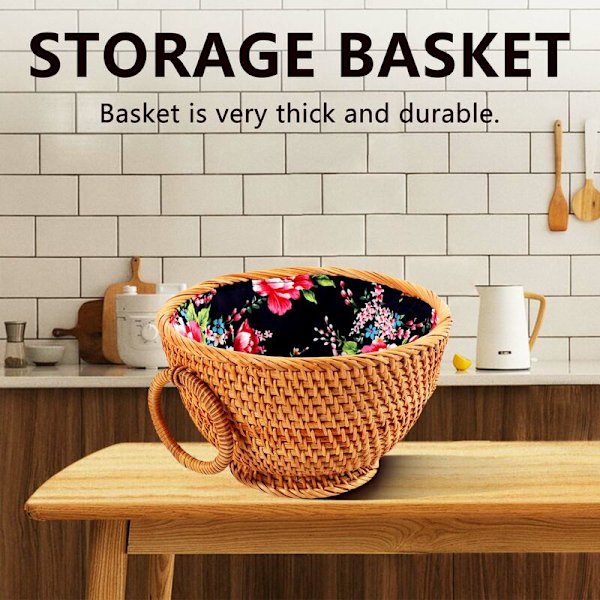 Rattan Flettet Rund Frugtkurv Box Organizer Tørret Frugt Slik Snacks Dessert Mad Opbevaringsbeholder