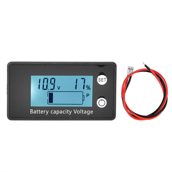 LCD Digital Voltmeter, Handhållen, Batterispänning, Industriverktyg, DC 10-100V ((10-100V) Vit Alarm Temperatur)
