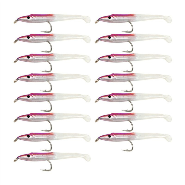 Falsk Havfiske Agnsfisk med Bionisk Ål Haken 5cm/0.6G T-Hale Simulering Myke Insekter 45 stk Rosa