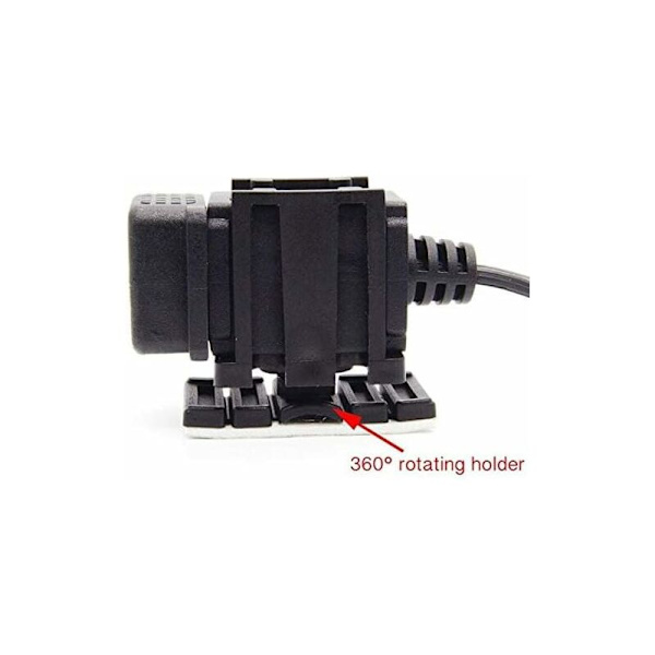 DIN Hella 2.1A Motorsykkel Dobbel USB Lader Sokkel Strømadapter med 1.8m Kabel for Telefon/iPhone/GPS SatNav