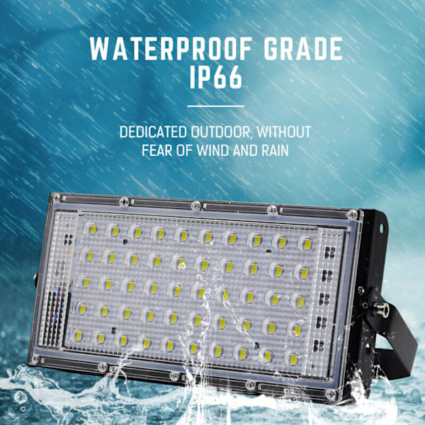 Superkirkas 100W LED-ulkovalaisin, 10 000 lumenin kirkkaus, 120° säteilykulma, kylmä valkoinen, IP66 vedenkestävä, 220-240V