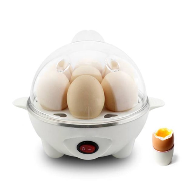 Sähköinen munakeitin munalävistäjällä, nopea munakeitin ja automaattinen sammutus kovaksi keitetyille munille, täydellinen nopeaan aamiaiseen; Haudutettua munaa, munakokkelia