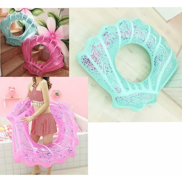 Skall Swimming Rings til Børn og Voksne Pool Swimming Ring Oppustelig Flyde Raft Vand Svømning Tube Sommer Strand Party Dekoration (Pink, Voksne)