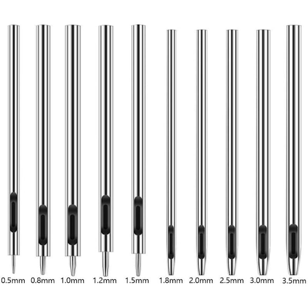Läderhålstans 10 stycken Stanskniv Stanskniv Läderstans Pappersmotorpackning Ihåligt Hål Runda Stål Ihåliga Stanskniv Set Läder Ihåliga Stanskniv, Si