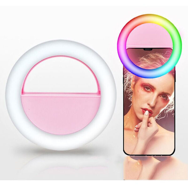 Mini Clip-On Smartphone Selfie Selfie Lys Rgb Led Lampe De Beaute Lumineuse Batterie Rechargeable Integree Pour Smartphones Tablettes Ordinateurs