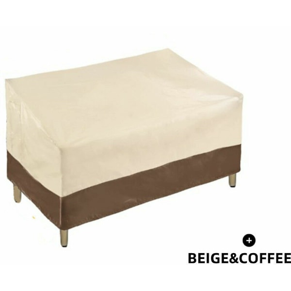 Solid 2-seters Sofadekke for Patiobenk, Vanntett Utendørs Sofadekke, Liten (Standard), Beige og Brun（420D，1478279cm）