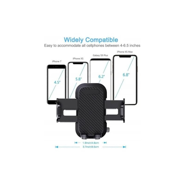 Mobiltelefonholder for frontrute/luftventil/mobiltelefon dashbord for 360 graders rotasjon, universell holder med søt grep kompatibel