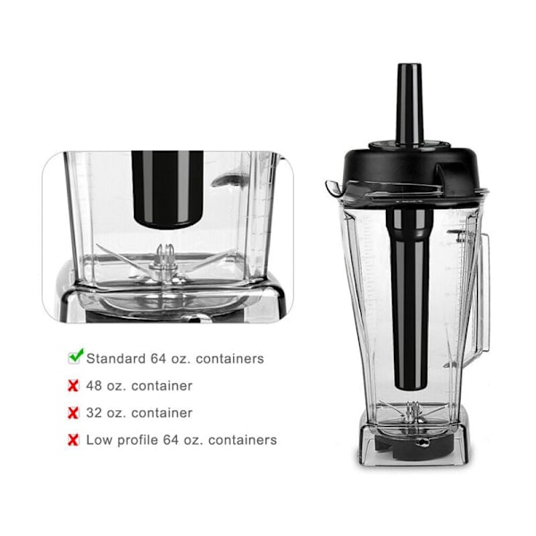 Blender Tamper Accelerator Plastpinne Plunger för 760/5000/5200 Blenders för Standard 64 Oz Behållare