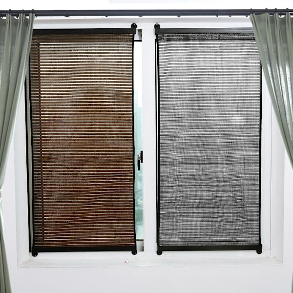 Plierade Persienner Självhäftande Halv Mörkläggningsgardiner för Badrum Köksbalkong Fönster Dörrskärmar 60Cm-Grå