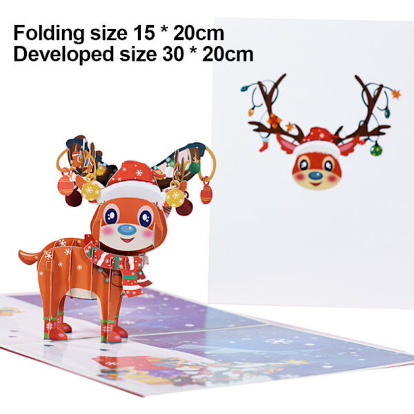 God Jul Handgjort Pop Up-kort, 3D Handgjorda Pop Up-hälsningskort för Jul, Pop Up Julkort