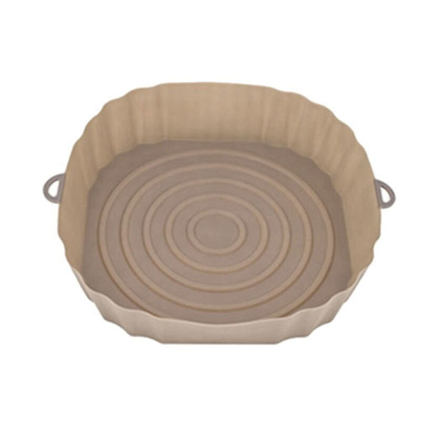 4 stk 20 cm Luftfrityr Stekebrett Stekt Kyllingkurv Matte Luftfrityr Silikon Gryte Rundt Utbytte Grillpanne Brun