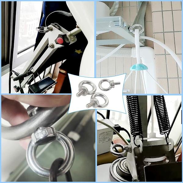 Løfteøye Bolt i rustfritt stål, hann-gjenge, løfteøye-bolter for DIY-konstruksjon, bygningsmaskinvare, dekk, marine, vektbolter M611-10PCS