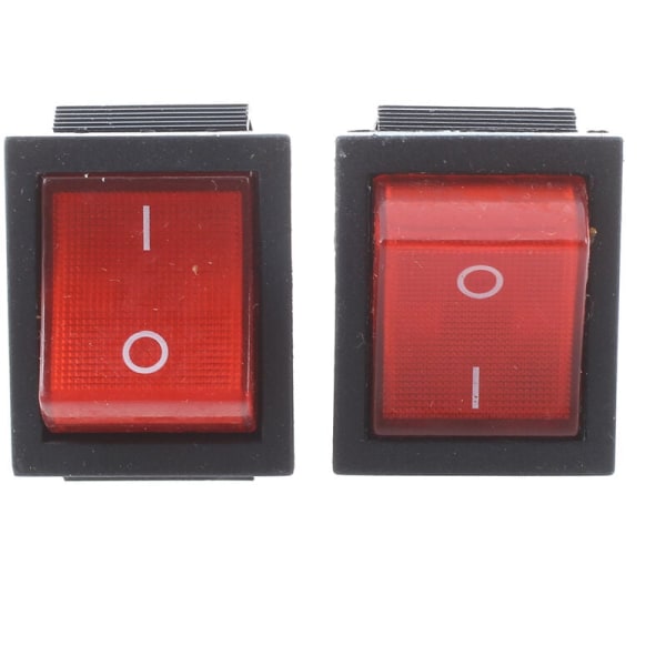 SODIAL(R) 16A/250VAC 20A/125VAC Red Indicator Light 4 Pin ON/OFF DPST Rocker Switch 2 Pcs