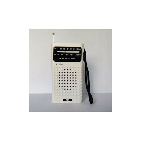 Bærbar Radio Transistor Radio Lommeradio Liten FM AM Radio og Høyttaler (Svart)