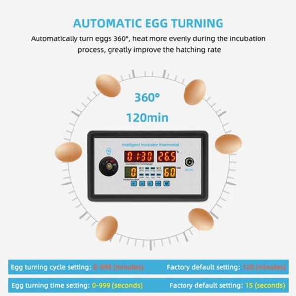 ZFX-W9002 Digital Intelligent Termostat Temperatur Fugtighed Termostat Kontrol Automatisk Æg Inkubator Roterende 220V