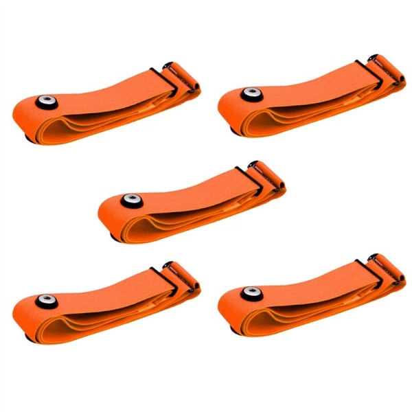 5X Hjärtfrekvensband Bröstrem för Monteringssensor Övervakning Mjuk Elastisk Band Orange