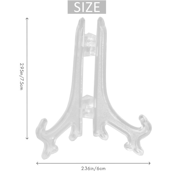 3 tommers gjennomsiktig plaststativ Displaystativ Plasskortholder Display Staffeli for bryllup, bursdagsfest (24 pakning)