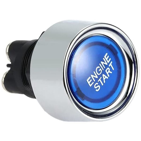Bilmotor-knap DC 12V 24V Blå Bilstartknap Lysswitch-knap Startknap Tændingskontakt til Racing-Blå