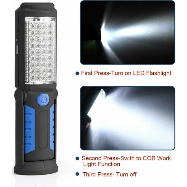 Ladesbar LED-lys Inspeksjonslampe, Ladesbar LED-arbeidslys med Magnetisk LED-lommelykt Inspeksjonslys Arbeidslys