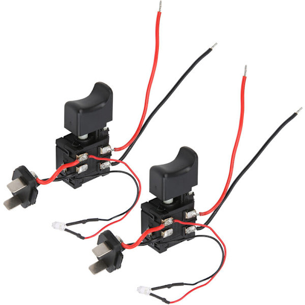 2 st Elektriska Borrströmbrytare DC 7,2-24V 16A för Elektriska Borrverktyg Tillbehör Borr