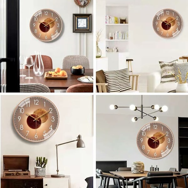 30 cm Tyst Modern Design Väggklocka, Tyst Mute Väggklocka Väggpendel för Sovrum Kök Vardagsrum, Digital Väggklocka för Kontor och Kafé