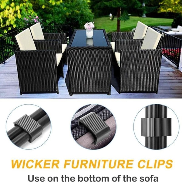 8 Pieces Garden Furniture Clips Anti-Deformed Rattan Furniture Connectors for Outdoor Sofa Plastic Clamps Wicker Chair