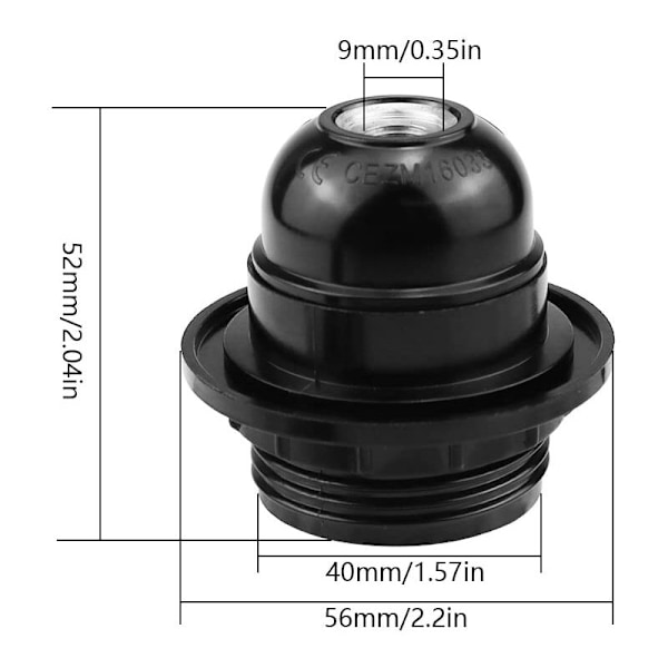 4 stk. E27 Sokkel Adapter, E27 Sokkel, E27 Sokkel Sort Skrue Lampe Sokkel Holder, E27 Retro Pære, til Retro Pære Sokkel Fastgørelse