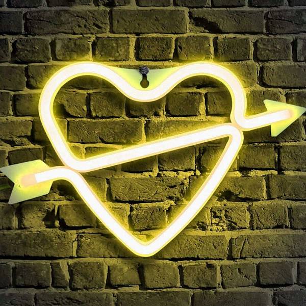Cupid Neonupplyst Cupidskyltar Väggdekor, Batteri & USB-driven Vita Cupid Neonljus Vägglampa Inomhus Sovrumslampor, Alla hjärtans dag, Jul