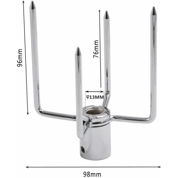 Grillspyd i rustfritt stål for rotisseri, til: ca. 1 de Tourne-spyd, diameter 10 mm, sett med 2