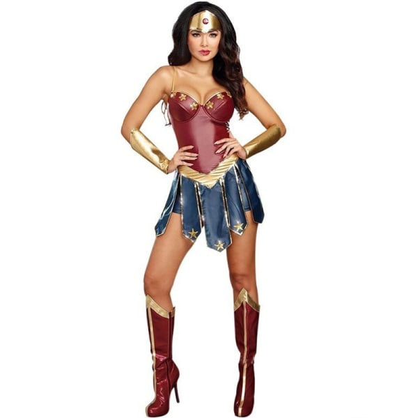 1 set Halloween Wonder Woman kostym cosplay cos uniform dekoration