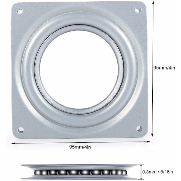 Kvadratisk Snurrplatta 360 Grader Svängbar Snurrplatta med Kullager Flerfunktionell för TV-Bordsstativ, 2-pack-DENUOTOP