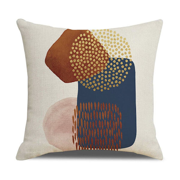 Kuddfodral 45 x 45 cm, 4-pack, Modern Dekor Estetisk Färgglad Abstrakt Geometrisk Minimalistisk Kuddfodral för Soffa Heminredning (45x45cm,A)