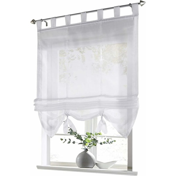 Romersk rullegardin med spenner Gardin Kjøkken Romerske Nyanser Transparent Spenne Moderne Rullegardin Gardin Hvit Voile LxH 120x155cm 1 stk