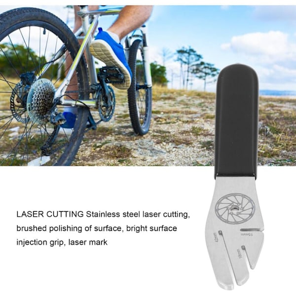 Cykelskive Rotor Justeringsværktøj, 3-sporet Rustfrit Stål Cykelbremsenøgle til Cykeljustering