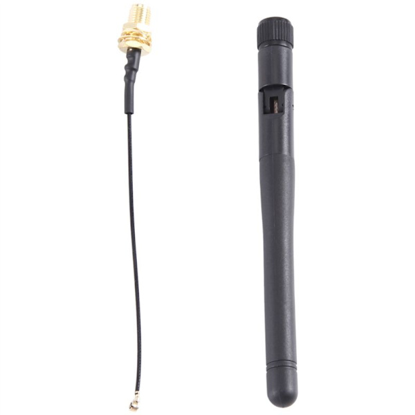 433Mhz Antenne 3Dbi GSM RP-SMA Plugg Vanntett Gummi Lorawan Antenne + IPX Til SMA Forlengelseskabel