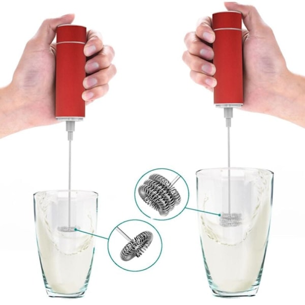 Elektrisk melkeskummer 2 visper Håndmelkeskummer Kjøkkenblender Kaffe Egg Beater Drikker Mikser A