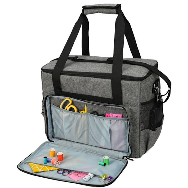 Symaskine Opbevaringspose Organizer Tote Bag Til De Fleste Standardmaskiner Og Tilbehør Grå