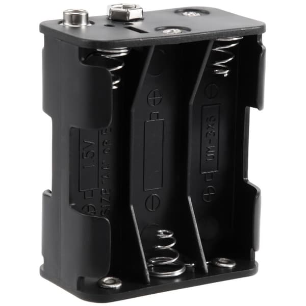 Dobbelt vurderet 6 x 1,5 V AA sort batterikasse