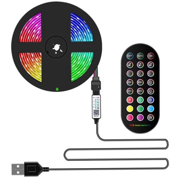 LED-valot väriä vaihtavalla musiikkisynkronoinnilla RGB-valot APP-ohjaus 5050SMD kaukosäätimellä juhliin 3 metriä