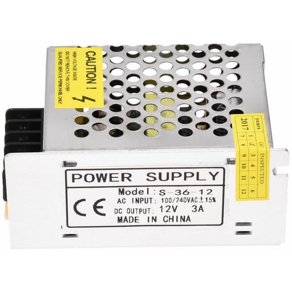 36W strømforsyningstransformatordriver DC 12V 3A pr. LED-stribelampe