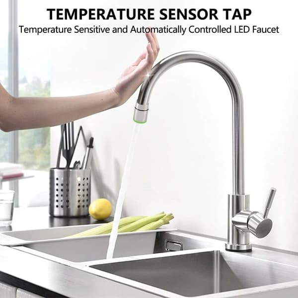 Trefarget LED kjøkkenspray temperatursensor