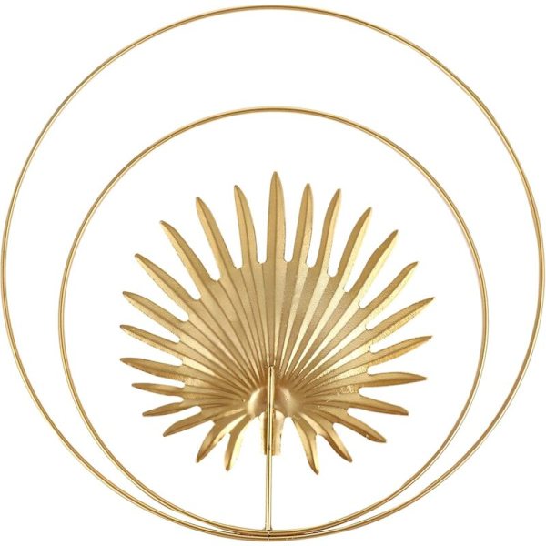 Järnväggskulpturer Botaniska Palm Leaf Väggfigur Abstrakt Väggkonst Hängande Plakett Ornament för Inomhus Utomhus Hem Kontors Dekoration