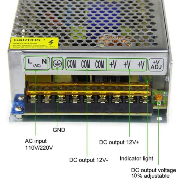 DC 12V 20A 240W Strømforsyning Transformator Bryter AC 110V/220V til DC 12V 20Amp Kobling LED Konverter Adapter(20A)