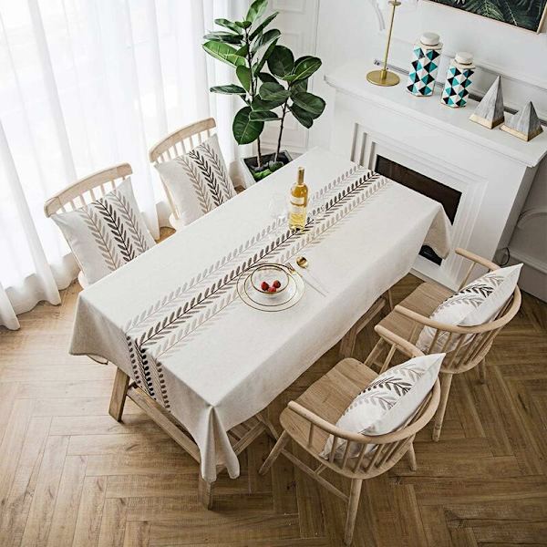 Elegant fyrkantig rektangulär duk / Duk för köksbordsdekor Blå vattenväxter Rektangel / Rektangel 53 X 70 tum