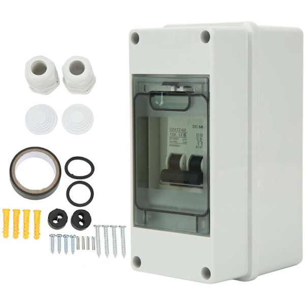 DC-afbryder 2P 10A IP65 Vandtæt DC-Isolatorafbryder Miniaturafbryder med Kasse til Solcelle PV 1000V