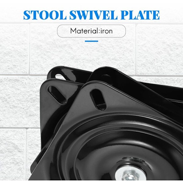 7 Tommers Stanglager Svingbar Krakk Erstatning Sete Base Bord Møbler Svingbar Bar Krakk Plate Svart