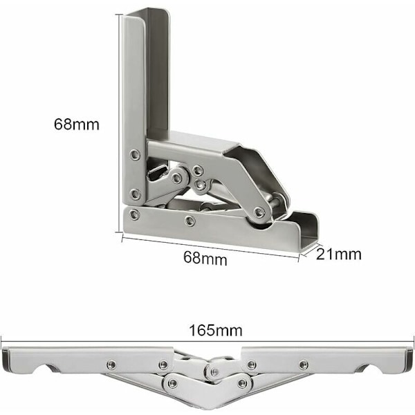 Foldbare Braketter for Tung Last, 4 stk. Foldbare Konsollbraketter, Foldbare Hyllebraketter for Tung Last, Foldbare Konsollbraketter for Tung Last